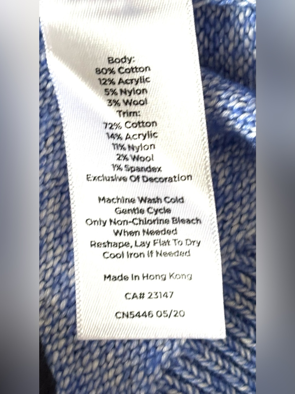 Talbots Embroidered Hearts Crewneck Sweater Blue Size X - Picture 5 of 5